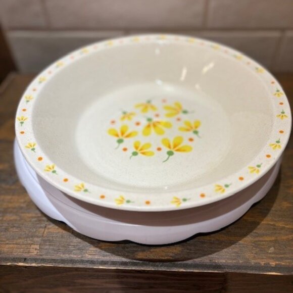 Arklow Brendan Erin Stone Buttercups Rimmed Serving Bowl 10" x 10" - Picture 4 of 8